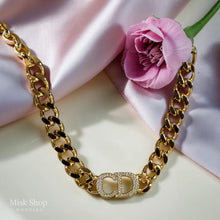 21K gold-plated initial letter zircon necklace