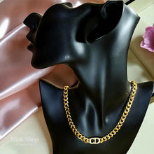 21K gold-plated initial letter zircon necklace