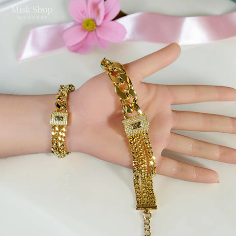 اسوارة عريضة مطلية ذهب مستوحاة من موناكو من Misk Shop