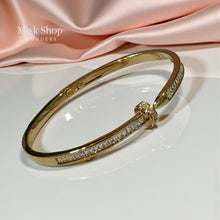 Full zircon nail bangle gold plated and rhodium plated standard size