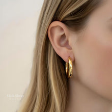 حلق بيضاوي ناعم مطلي ذهب عيار 21 من Misk Shop