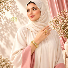 21K gold-plated pearl fan jewelry set