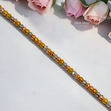 Adjustable tri-color beaded anklet with polished finish by Misk Shop.