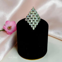 Royal luxury zircon jewelry set with statement necklace, earrings, bracelet, and free-size ring for bridal and luxury formal occasions