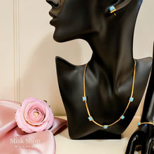 Royal turquoise snake jewelry set 21k gold plated with natural turquoise stones