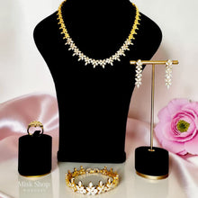 Royal Two-Tone Gold Bridal Zircon Jewelry Set