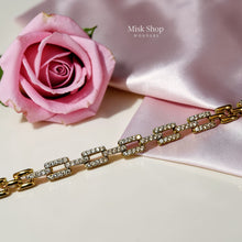 
اسوارة جنزير رفيعة بحلقات زيركون فضي كاملة مطلية ذهب 18 من Misk Shop
