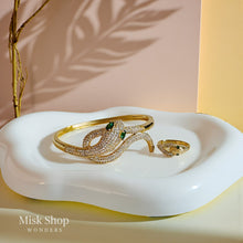 Luxury Snake Jewelry Set (Bracelet & Ring) 18K Gold Plated with 5A Zircon – Adjustable