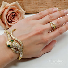 Luxury Snake Jewelry Set (Bracelet & Ring) 18K Gold Plated with 5A Zircon – Adjustable