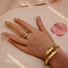 Soft Snake Jewelry Set – 5A Zircon Gold Plated (Free Size)