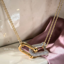 Tiffany inspired jewelry set necklace bracelet earrings gold plated with 5A zircon stones from Misk Shop

