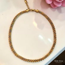 سنسال مجدول ثلاثي الالوان مطلي ذهب 21 من Misk Shop