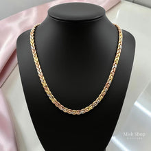 سنسال مجدول ثلاثي الالوان مطلي ذهب 21 من Misk Shop