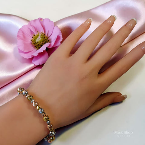 tri-tone-bubble-bracelet-gold-silver-rose-adjustable-misk-shop