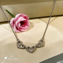 Triple heart zircon necklace 21k gold plated elegant jewelry from Misk Shop
