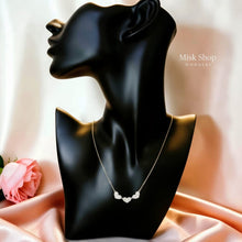 Triple heart zircon necklace 21k gold plated elegant jewelry from Misk Shop
