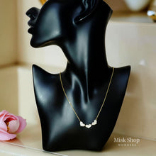 Triple heart zircon necklace 21k gold plated elegant jewelry from Misk Shop
