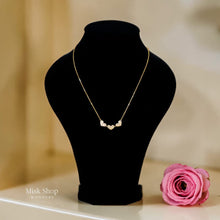 Triple heart zircon necklace 21k gold plated elegant jewelry from Misk Shop
