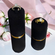 Gold and silver twin wedding ring sets with high-clarity zircon stones