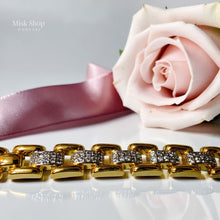 اسوارة جنزير ذهبية مع روابط زيركون فضية أنيقة مطلية ذهب 18 قيراط من Misk Shop