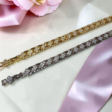 Van Cleef inspired floral bracelet with premium 5A zircon stones available in gold and silver adjustable size bracelet