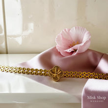 Van Cleef inspired clover jewelry set necklace bracelet earrings gold plated elegant jewelry from Misk Shop
