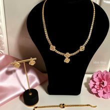 Van Cleef inspired clover jewelry set necklace bracelet earrings gold plated elegant jewelry from Misk Shop
