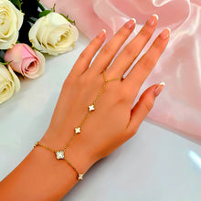 Van Cleef inspired mother of pearl hand chain bracelet - Misk Shop
