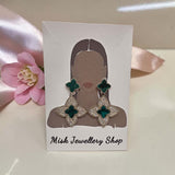 حلق فاخر مرصع زيركون مستوحى من فان كليف من Misk Shop