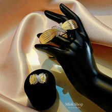 Luxury X Jewelry Set (Bracelet & Ring) 18K Gold Plated – Adjustable Ring