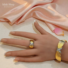 Luxury X Jewelry Set (Bracelet & Ring) 18K Gold Plated – Adjustable Ring